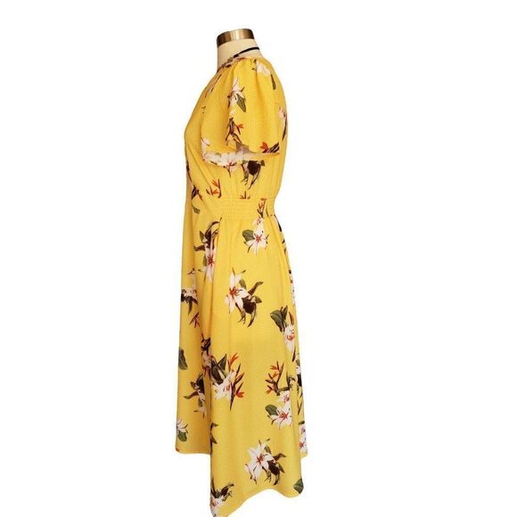 Women's Casual Midi Dress Floral Button Up Shift Lightweight Dress Small NWT - Picture 5 of 6